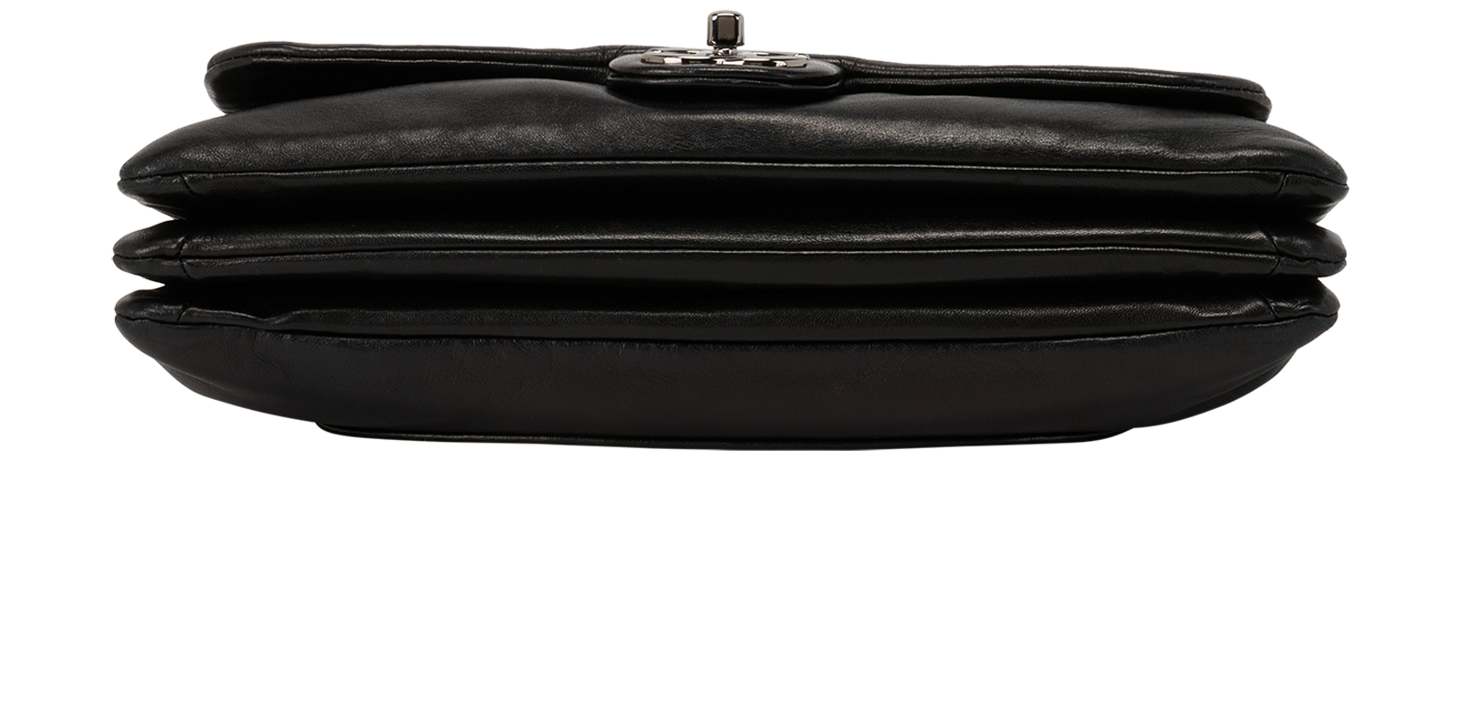 Camellia Flap, &pound;3,100, Handbags, Black, Lambskin Leather, Top view